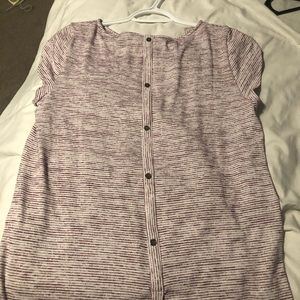 Light purple and white striped button up shirt